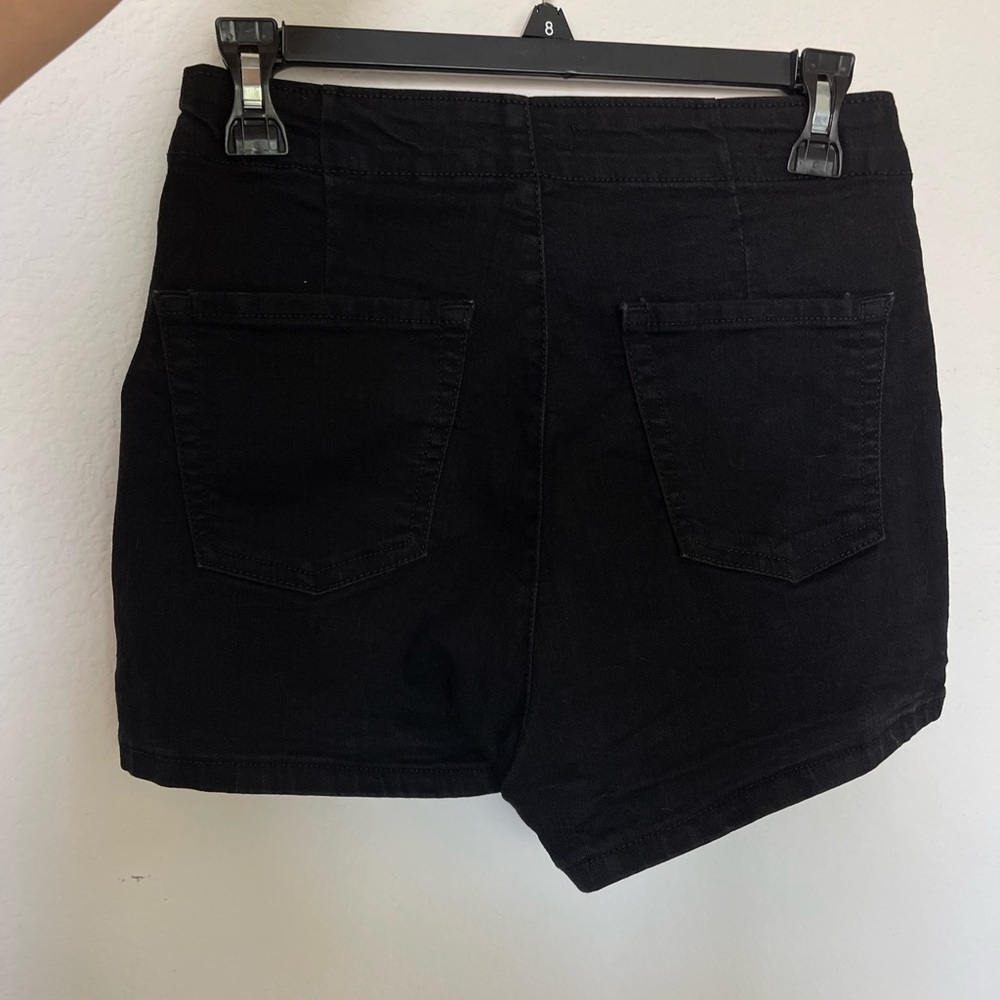 Black target mini shorts